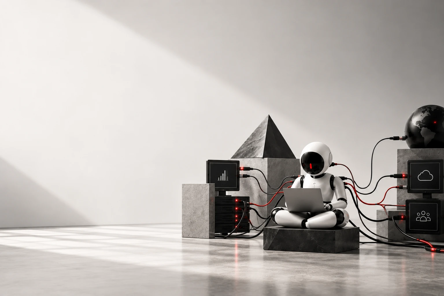 Robot connected to a modular AI system