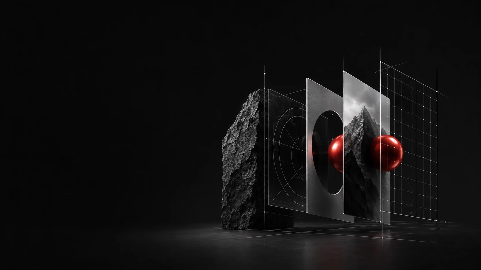 Visual identity elements brought together into one brand system