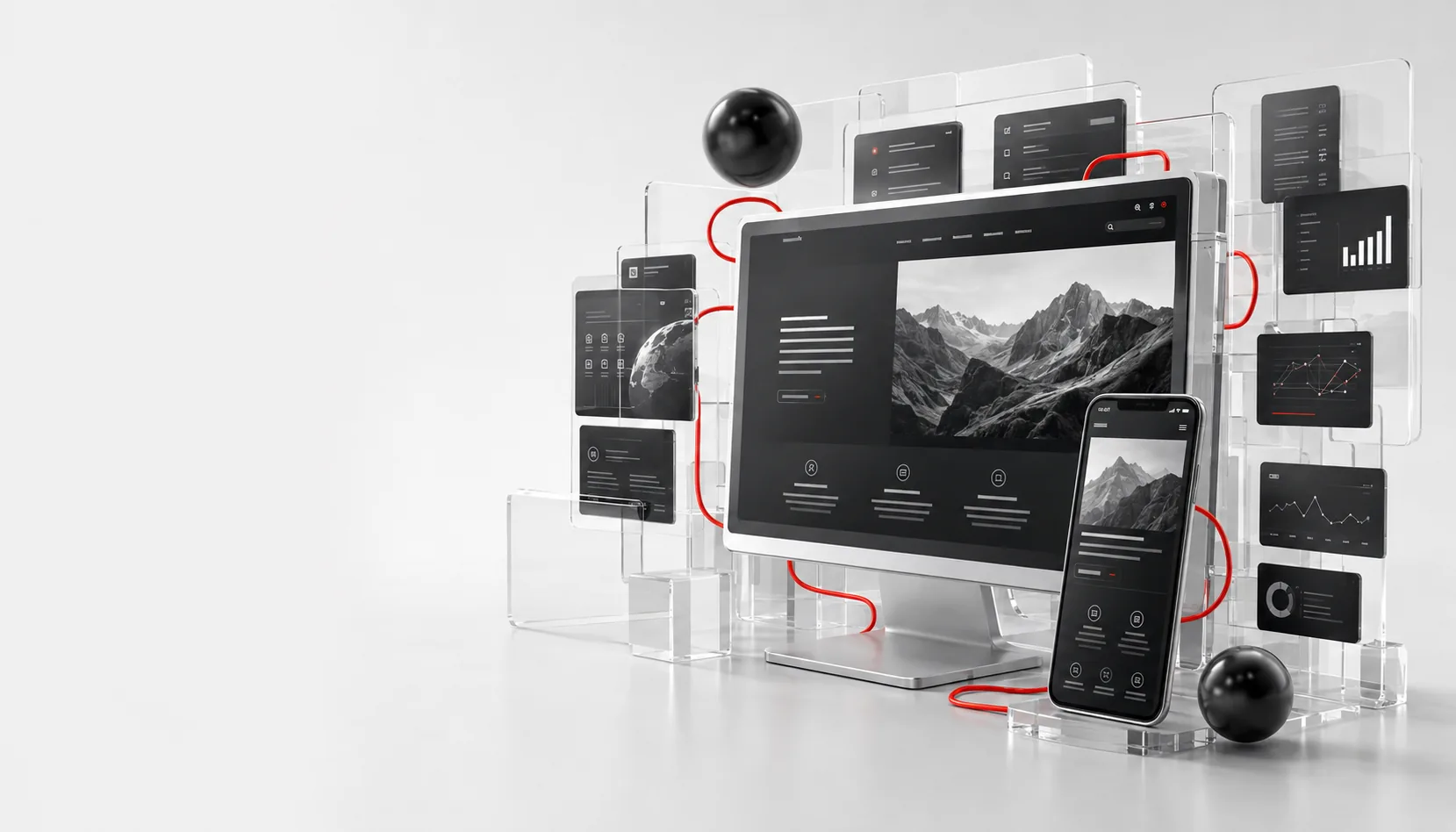 Complete responsive website system across desktop and mobile